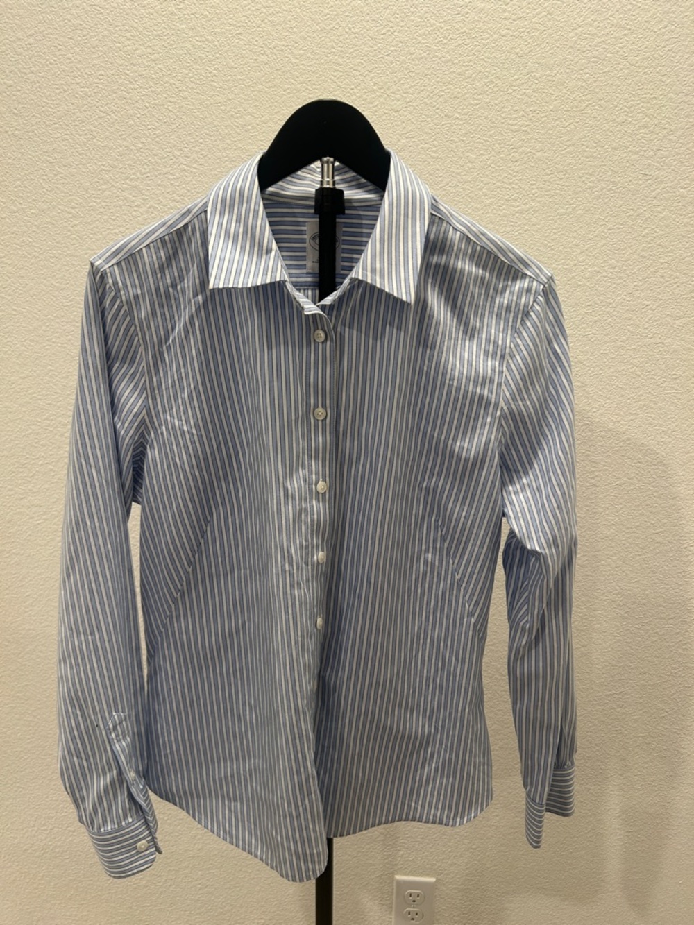 Brooks Brothers Blue and White Striped Women’s Dress Shirt